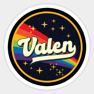 Valen // Rainbow In Space Vintage Style Sticker